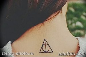 фото тату треугольник с кругом 11.12.2018 №096 - triangle with - tattoo-photo.ru